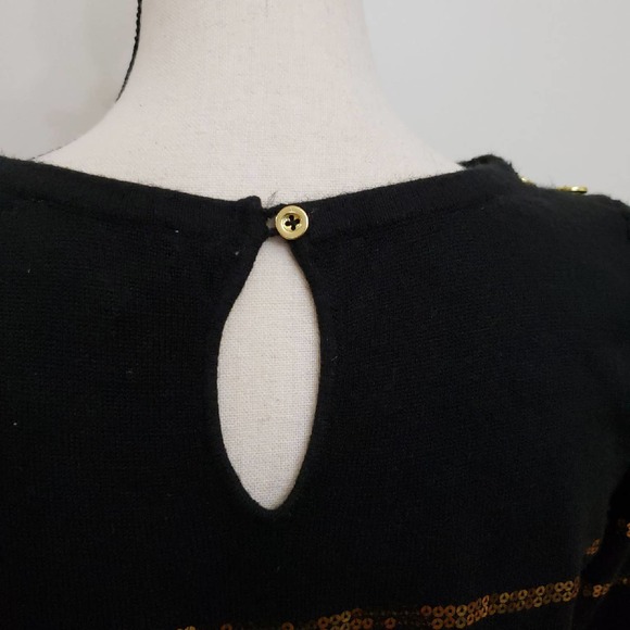 Dept Black & Gold Sequin Sweater Sz S - Picture 3 of 6